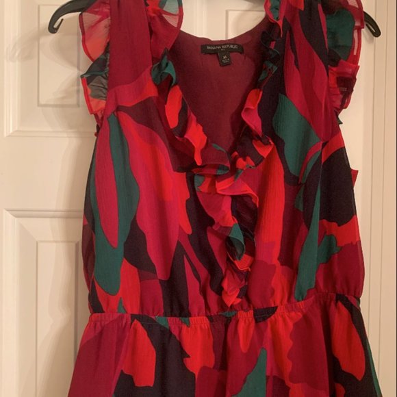Banana Republic peplum blouse multicolored red - Picture 1 of 2